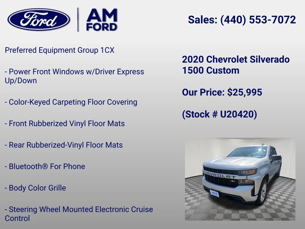 Used 2020 Silver Ice Metallic Chevrolet Custom image 12