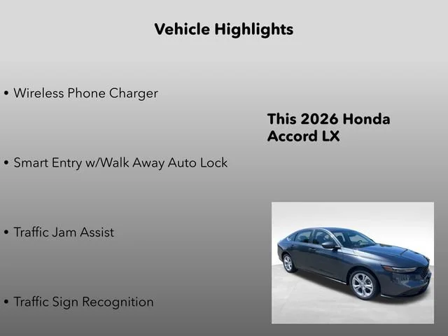 New 2026 Meteorite Gray Metallic Honda LX image 15