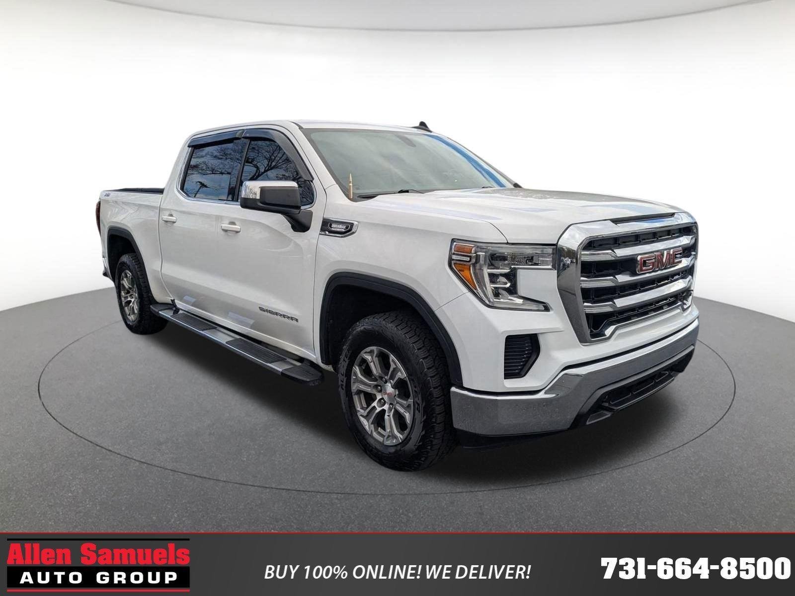 Summit White 2021 GMC Sierra 1500 SLE Crew Cab 4WD Pickup Truck Four-Wheel Drive