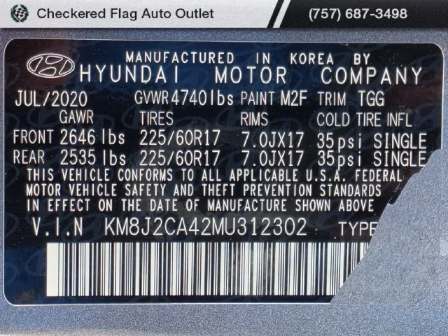Used 2021 Magnetic Force Hyundai SE image 19