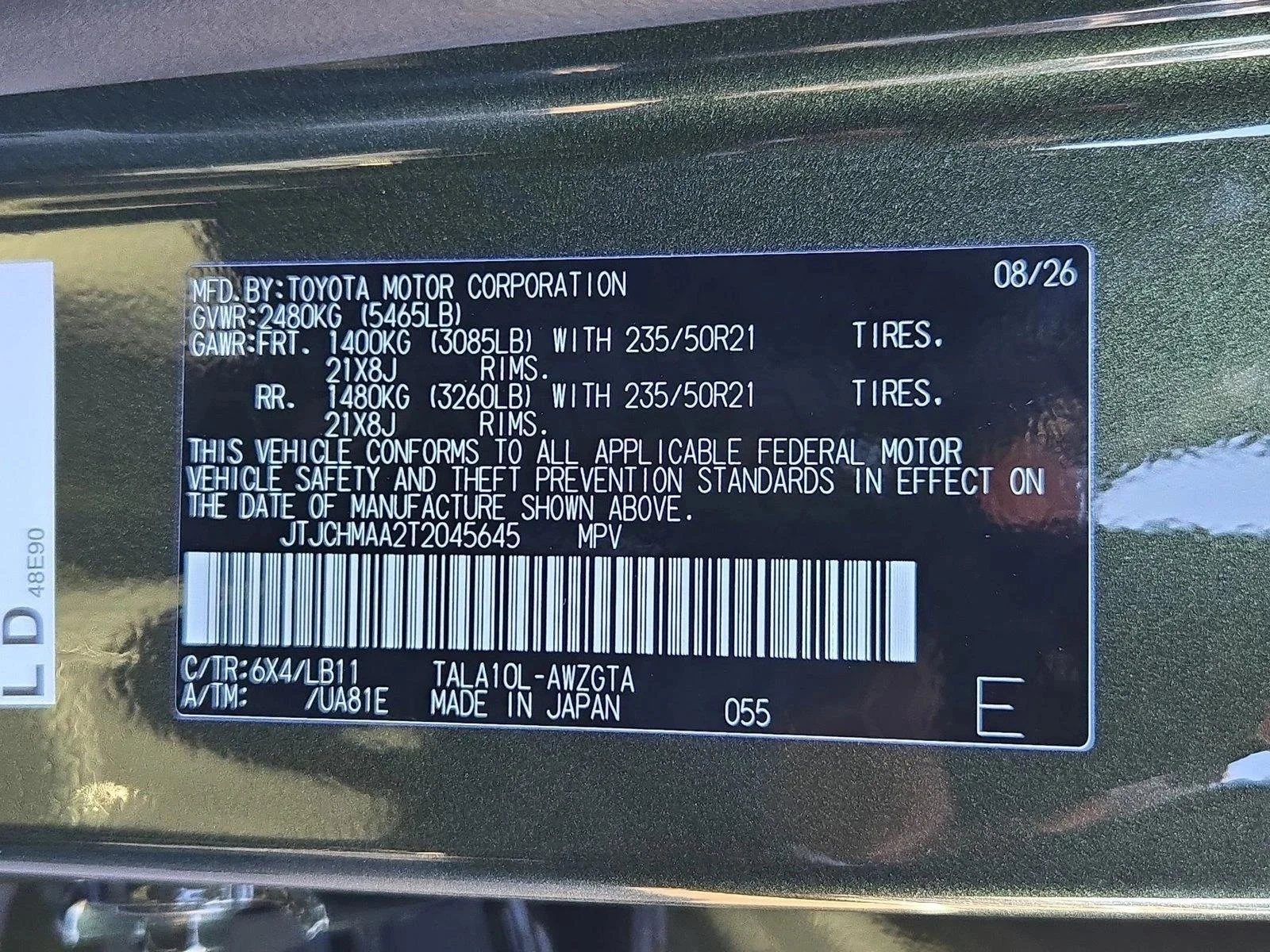 New 2026 Nori Green Pearl Lexus  350 PREMIUM+ image 17