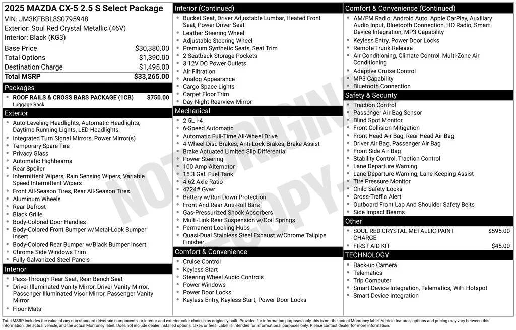 Certified Used 2025 Red Mazda 2.5 S Select Package image 38