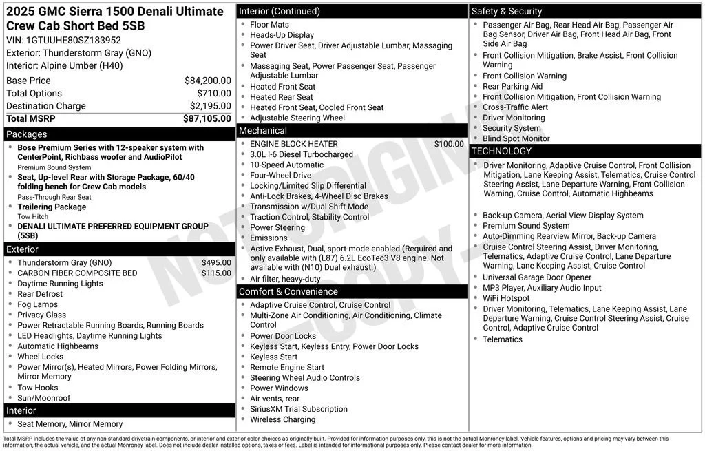 Used 2025 Thunderstorm Gray GMC Denali Ultimate image 2