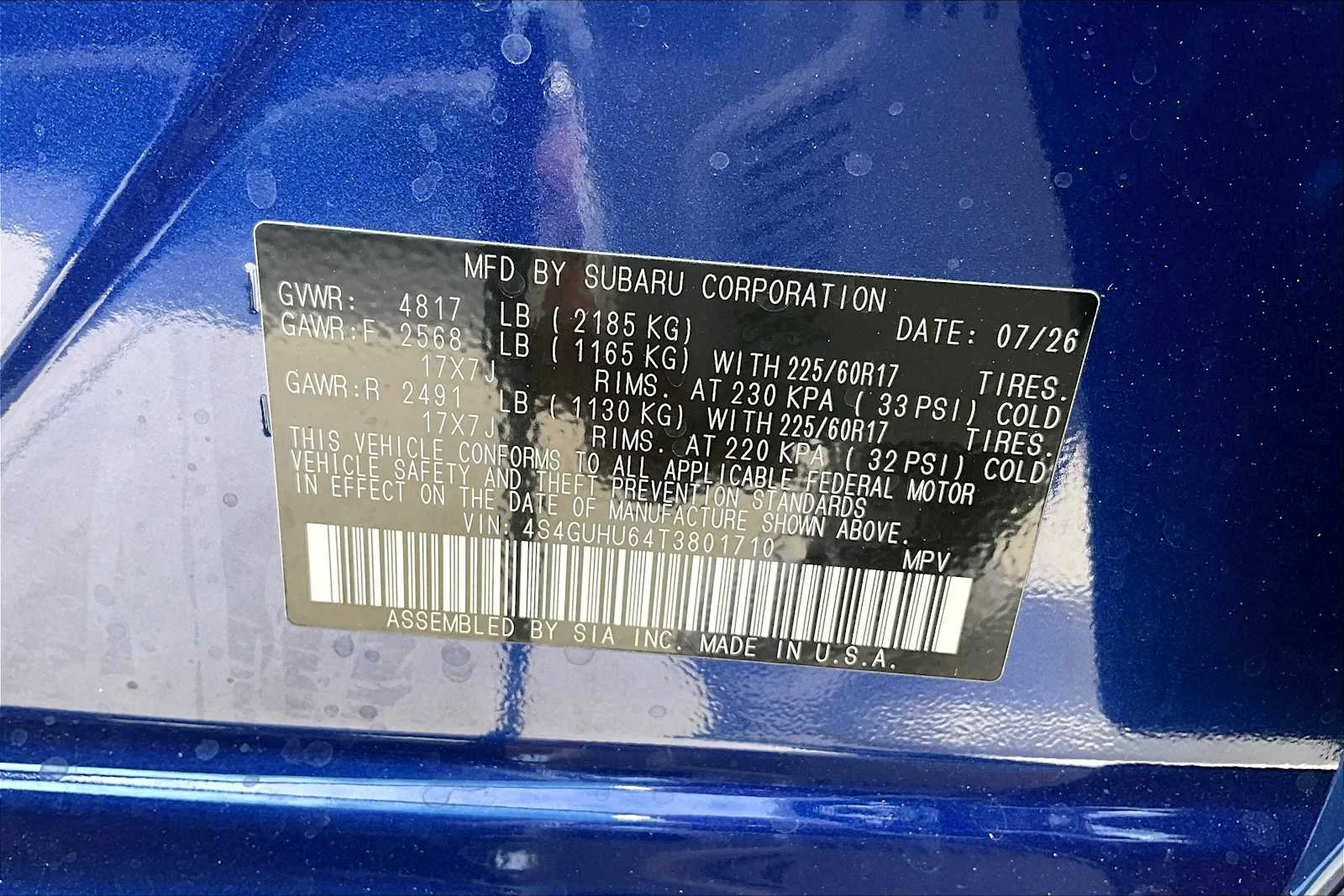 New 2026 Sapphire Blue Pearl Subaru Wilderness image 18