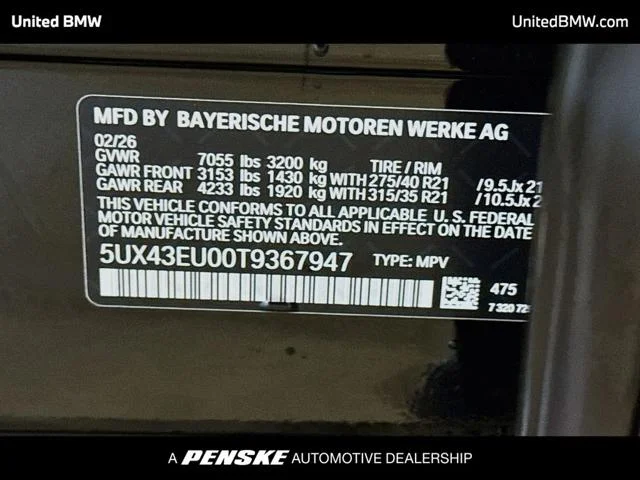 New 2026 Black Sapphire Metallic BMW X5 50e image 15