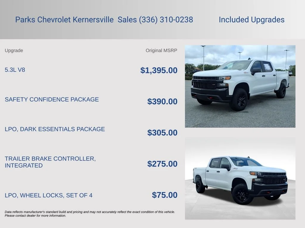 Used 2021 White Chevrolet Custom Trail Boss image 4