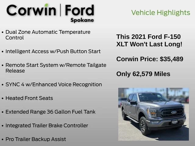 Certified Used 2021 Carbonized Gray Metallic Ford XLT image 19