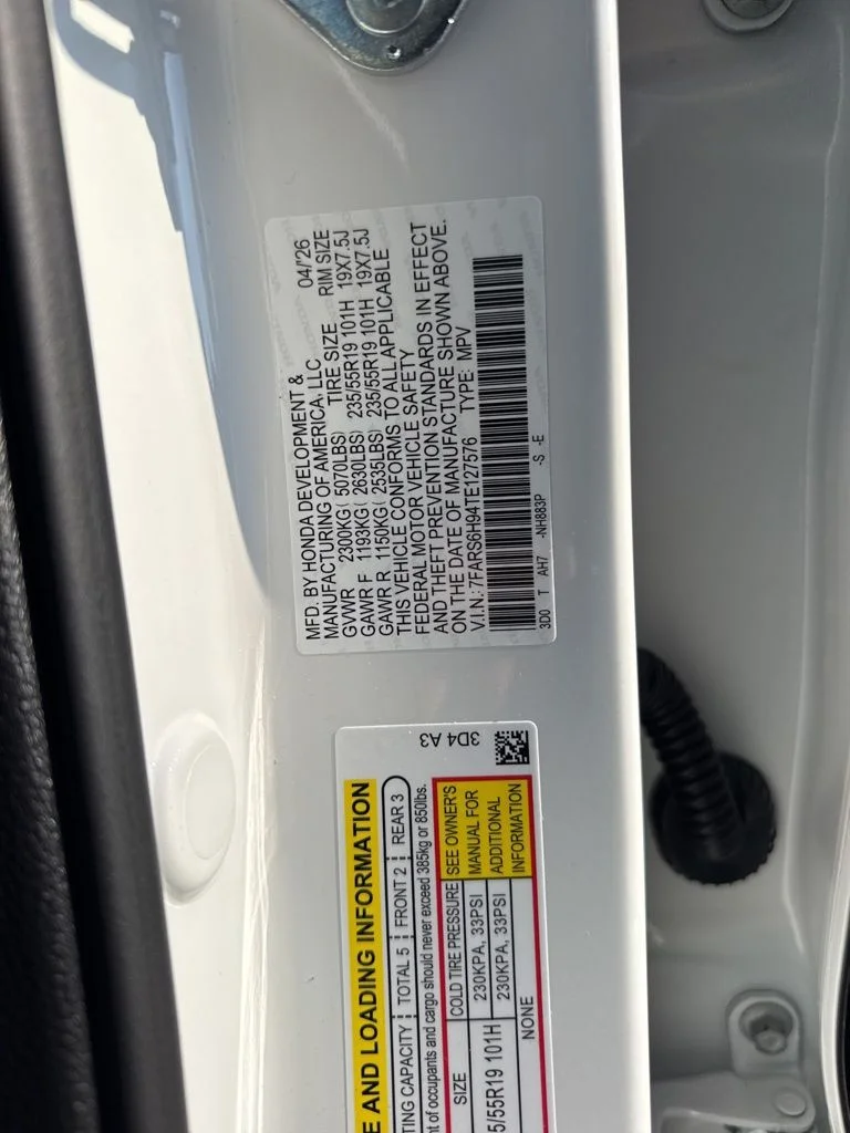 New 2026 Platinum White Pearl Honda Sport Touring image 24