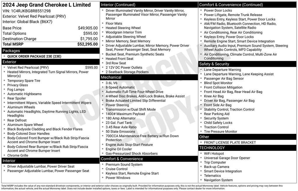 Used 2024 Velvet Red Pearlcoat Jeep Limited image 5
