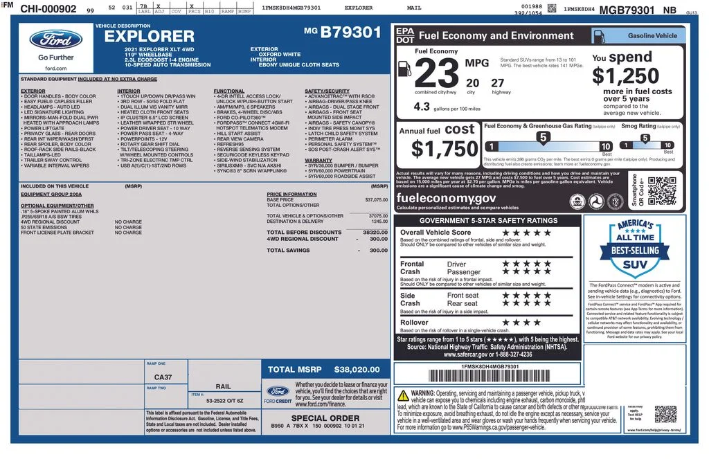 Used 2021 Oxford White Ford XLT image 38