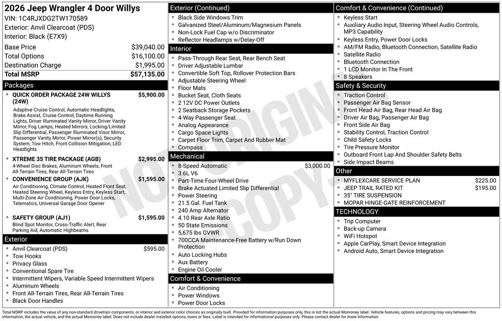 New 2026 Anvil Clear-Coat Exterior Paint Jeep Willys image 6