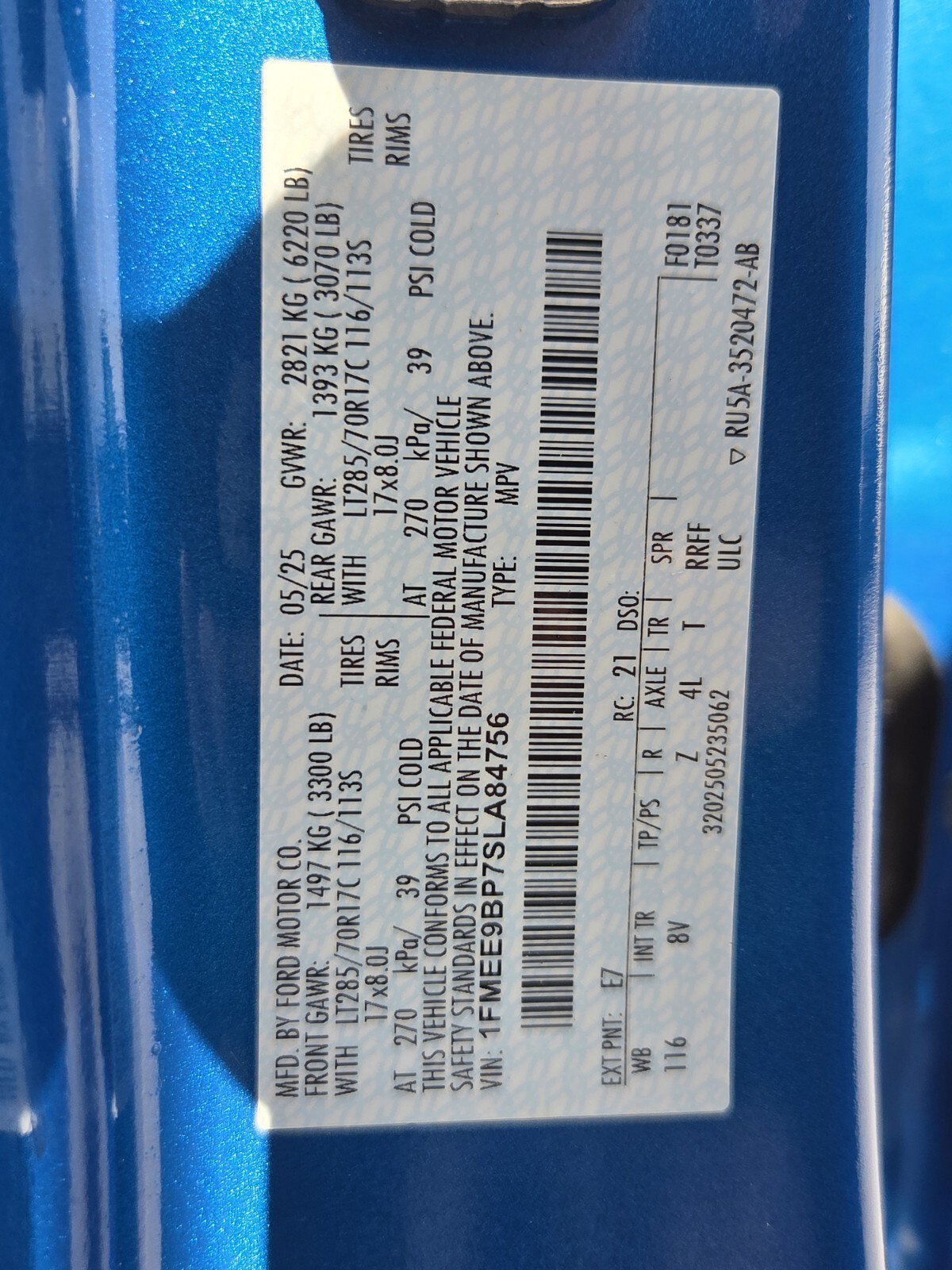 Used 2025 Velocity Blue Metallic Ford Badlands image 19