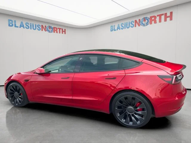 Used 2022 Red Tesla Performance image 6