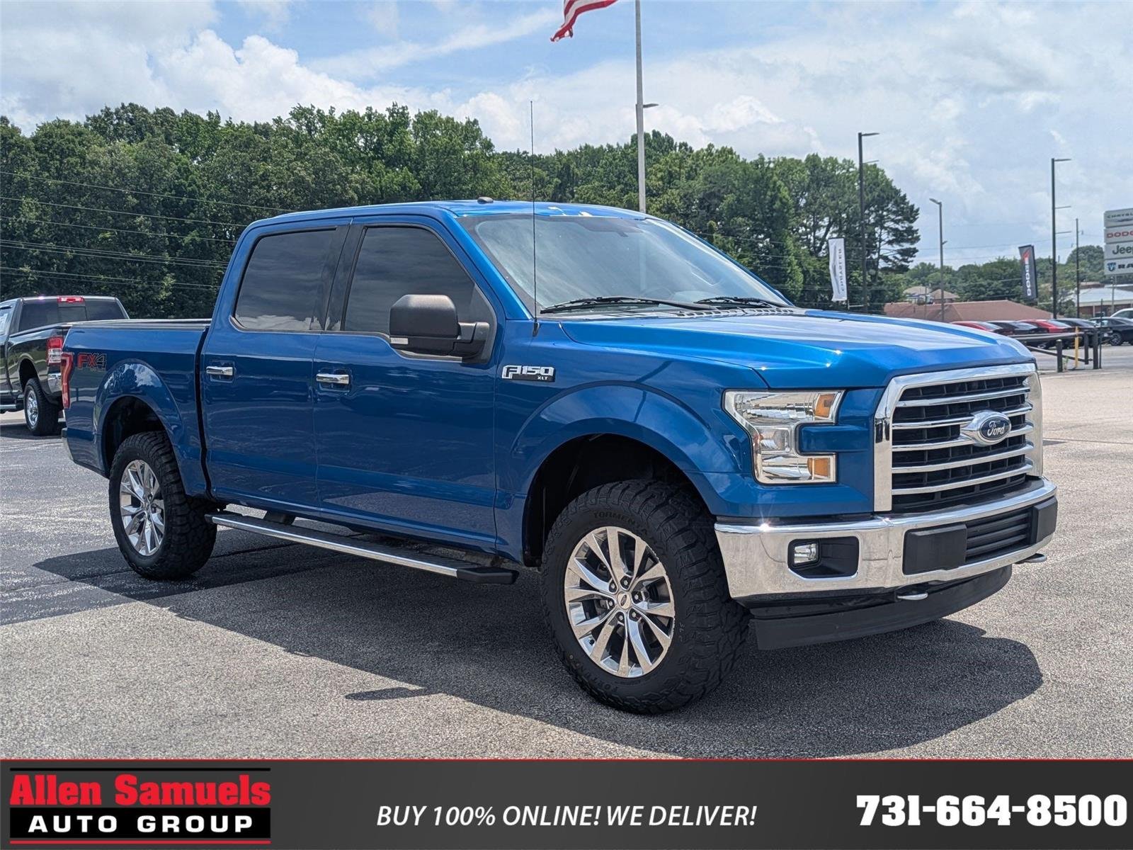 Lightning Blue 2017 Ford F-150 Lariat SuperCrew 4WD Pickup Truck Four-Wheel Drive