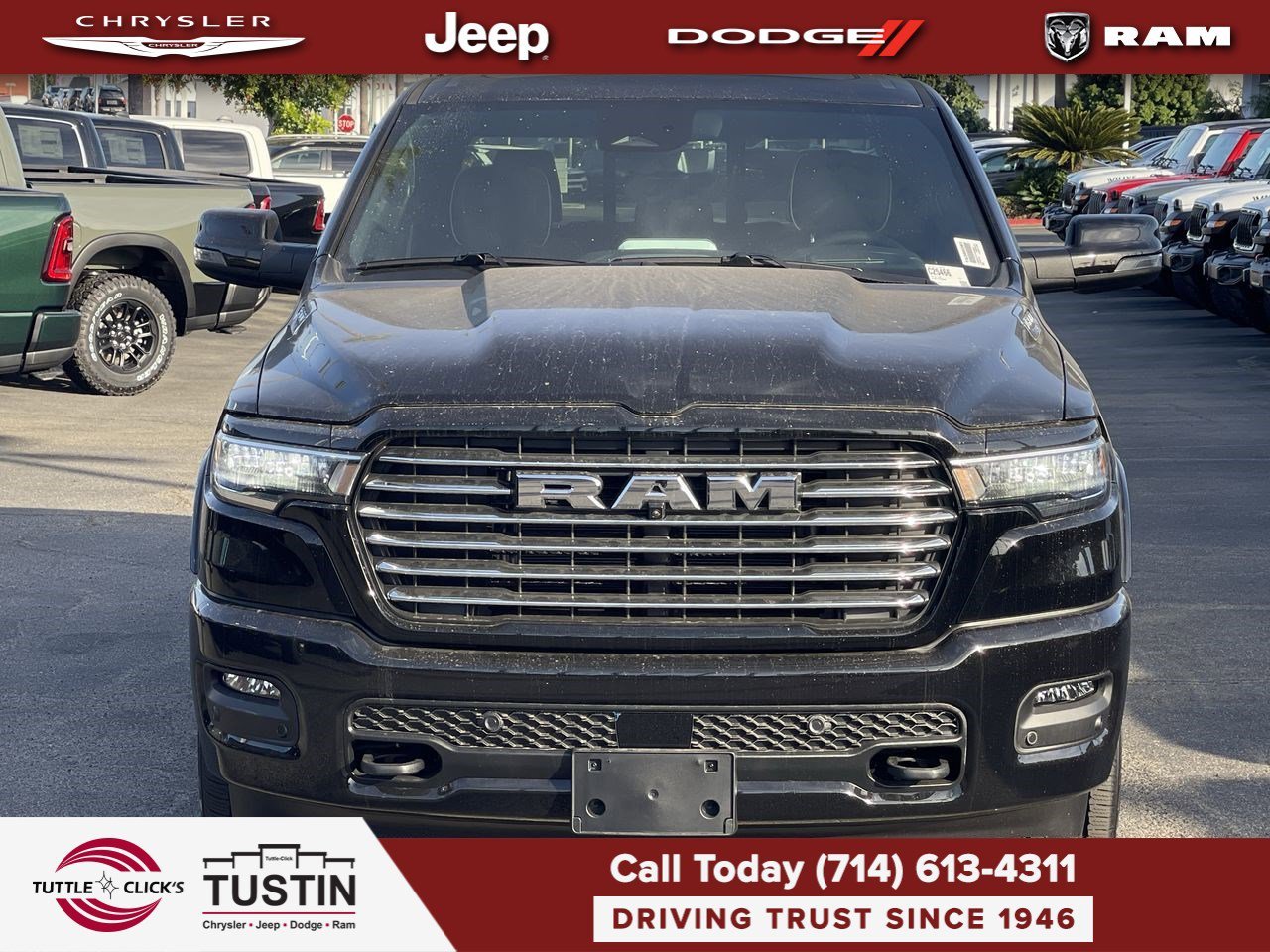 New 2026 Diamond Black Crystal Pearl-Coat Exterior Paint RAM Laramie image 2