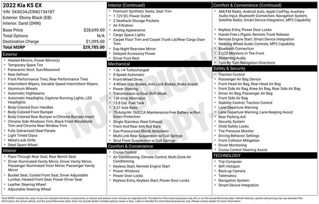 Certified Used 2022 Ebony Black Kia EX image 25