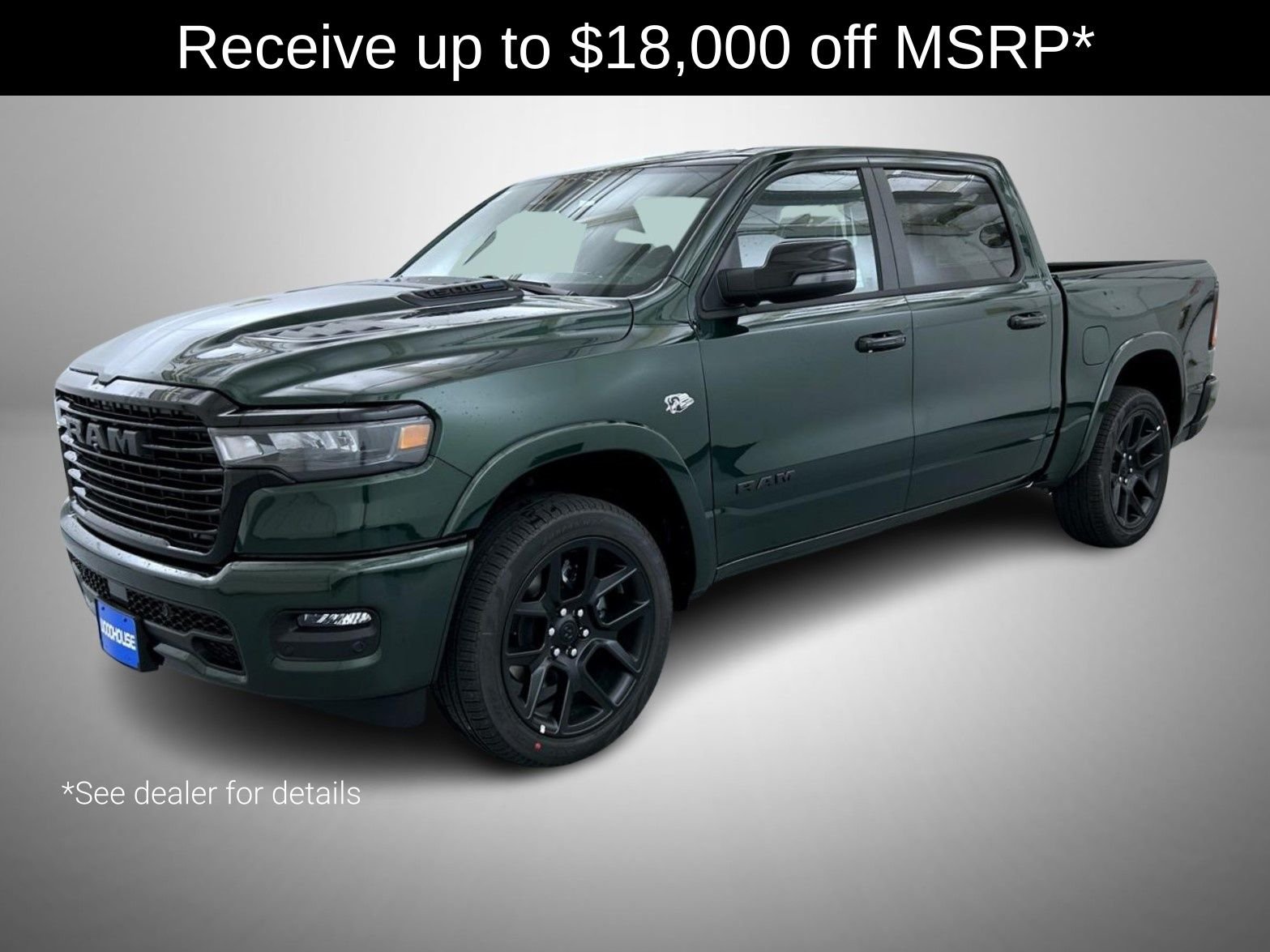 New 2026 Serrano-Green Metallic Exterior Paint RAM Laramie image 1