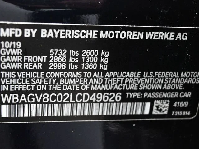 Used 2020 Black BMW M850i xDrive Gran Coupe image 8