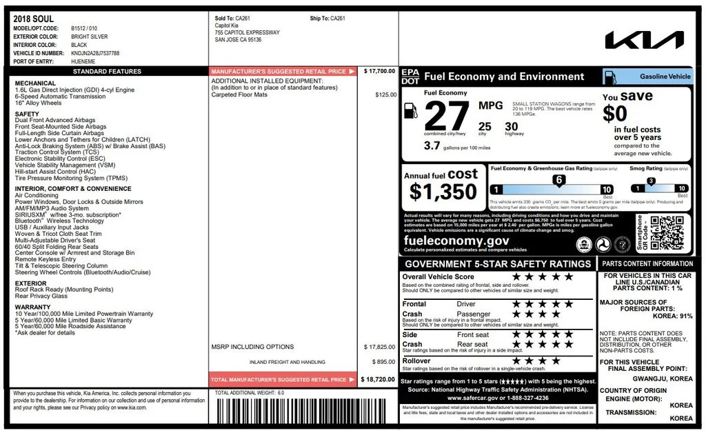 Used 2018 Silver Kia Base image 4
