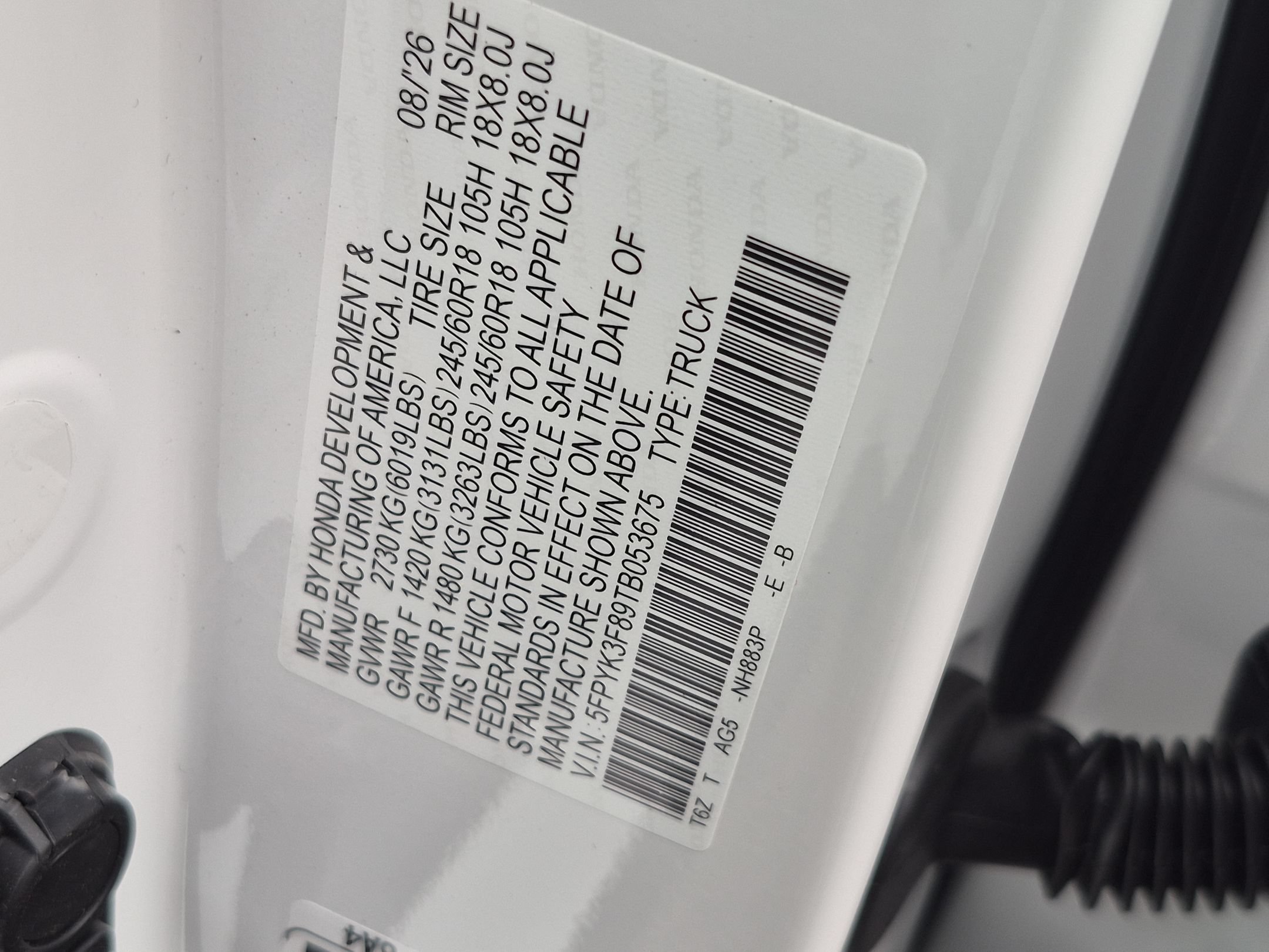 New 2026 Platinum White Pearl Honda Black Edition image 16