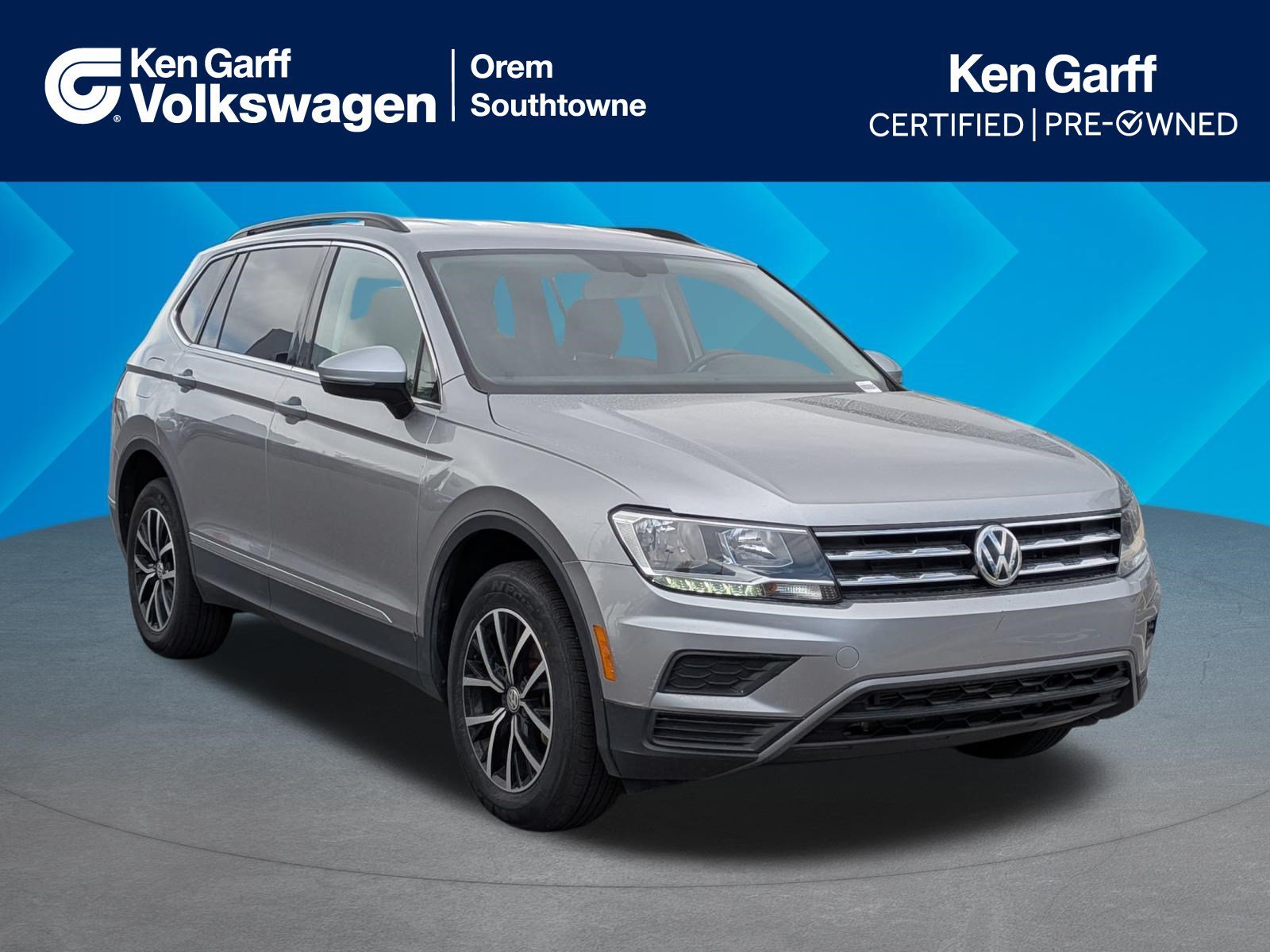 Used 2021 Pyrite Silver Metallic Volkswagen SE image 1