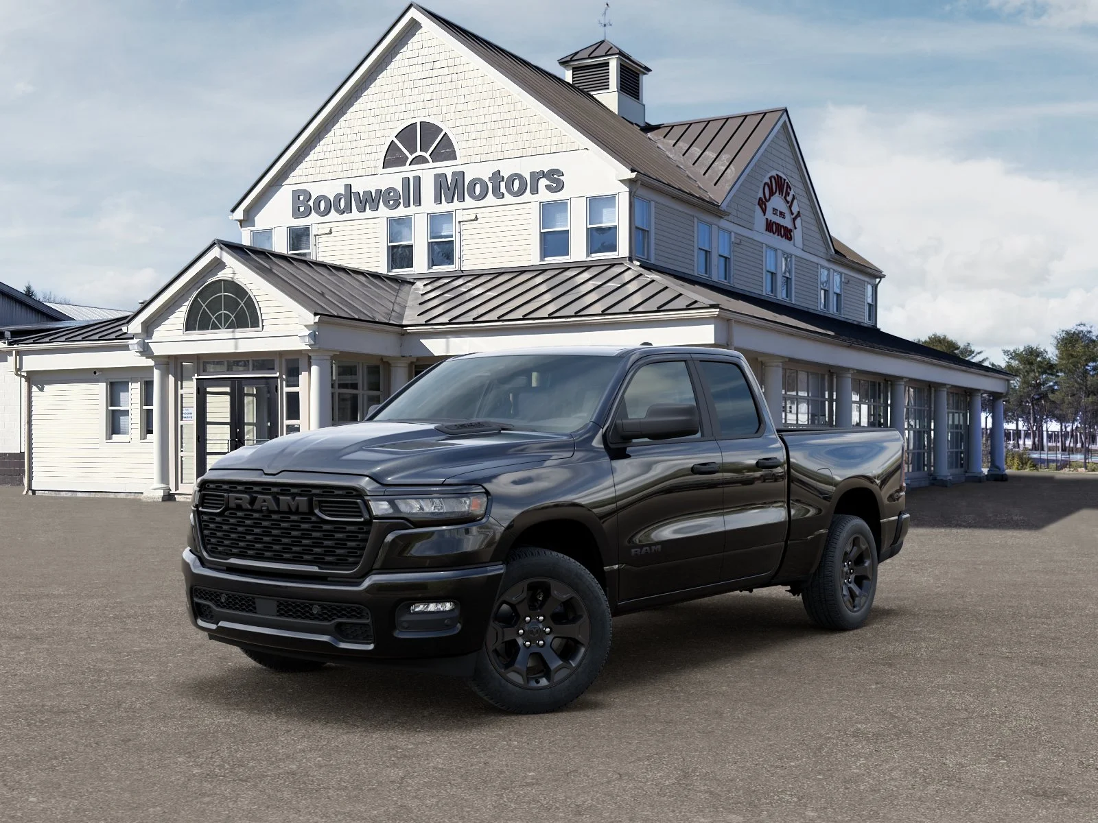 New 2026 Diamond Black Crystal Pearl-Coat Exterior Paint RAM Express Crew Cab 4x4 6