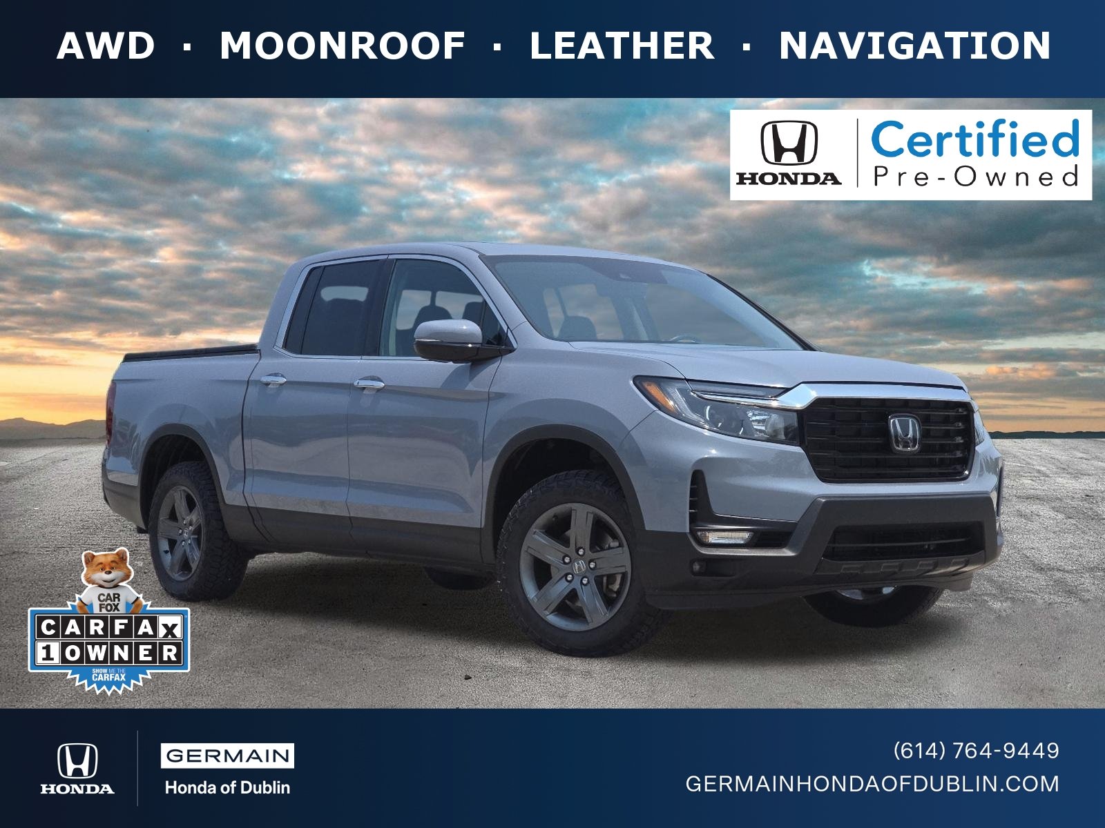 Certified Used 2023 Sonic Gray Pearl Honda RTL-E image 1