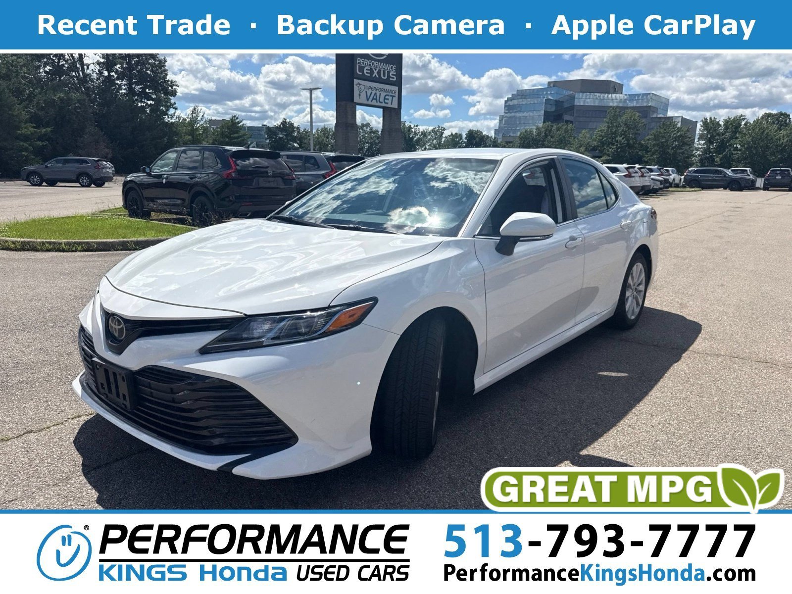 Used 2020 Super White Toyota LE image 1