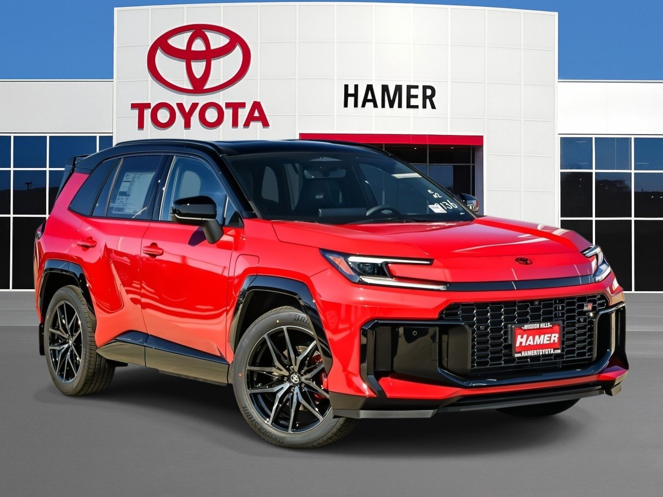 New 2026 Supersonic Red with Midnight Black Metallic roof Toyota GR SPORT image 1