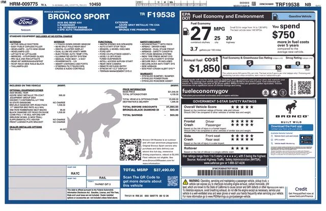 New 2026 Azure Gray Metallic Tri-Coat Ford Big Bend image 24
