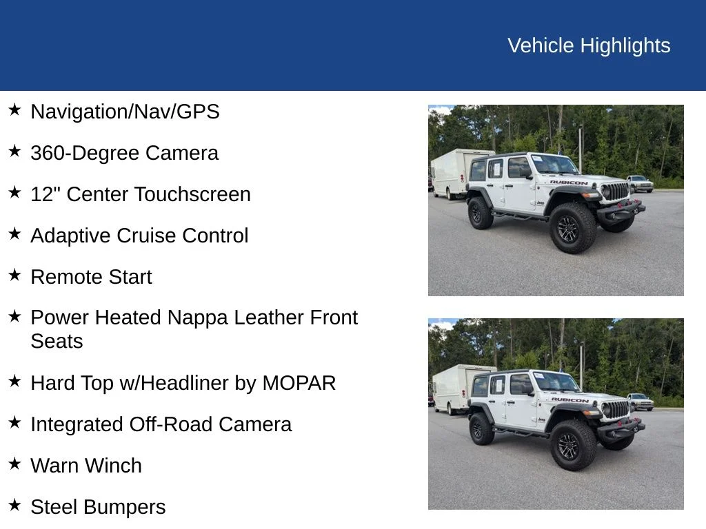 Used 2024 Bright White Clearcoat Jeep Rubicon image 6