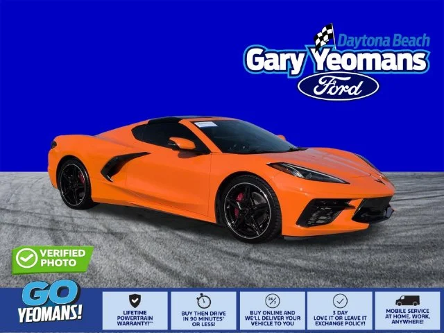 Certified Used 2022 Orange Chevrolet Stingray image 1