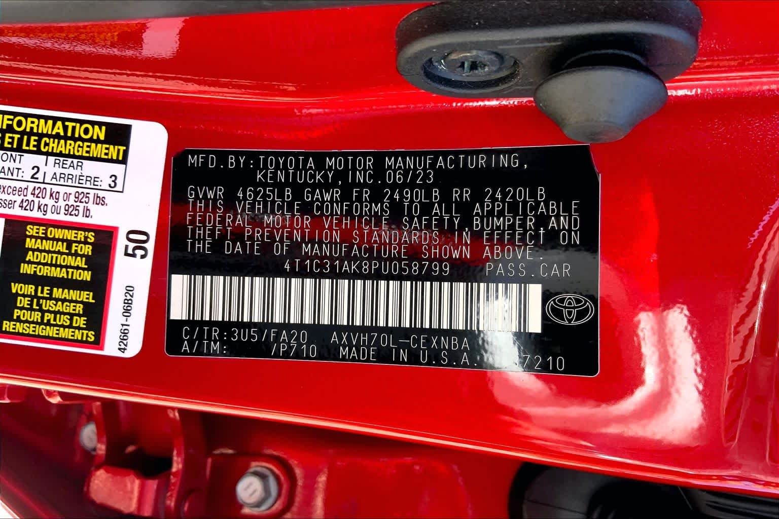 Used 2023 Supersonic Red Toyota Hybrid LE image 33