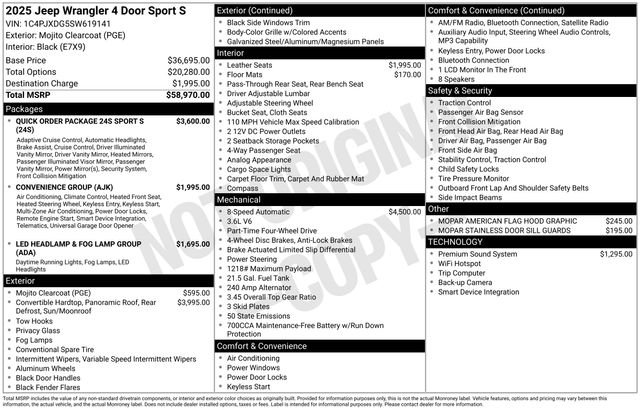 New 2025 Mojito Clear-Coat Exterior Paint Jeep Sport S image 43