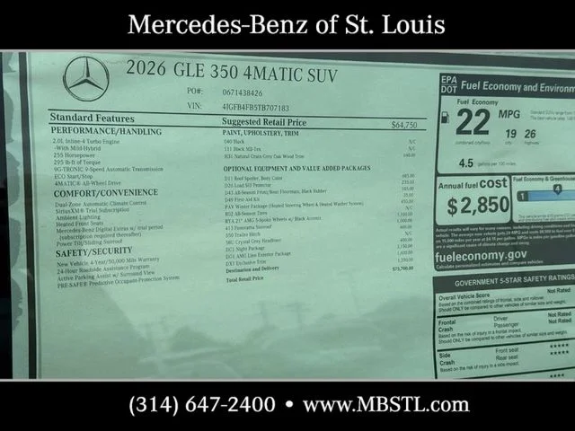 New 2026 Black Mercedes-Benz GLE 350 image 7