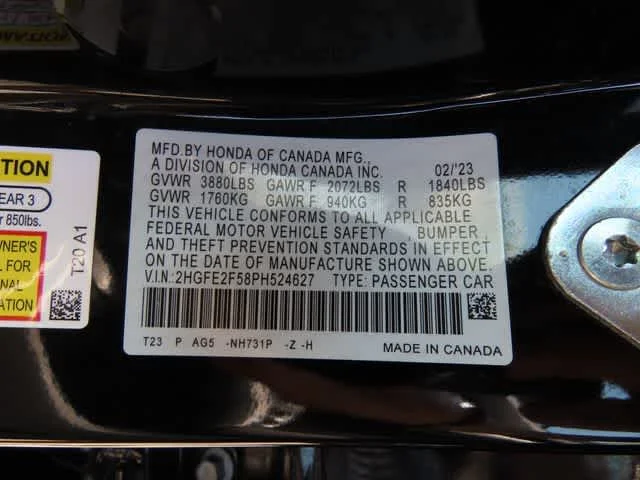 Certified Used 2023 Crystal Black Pearl Honda Sport image 25