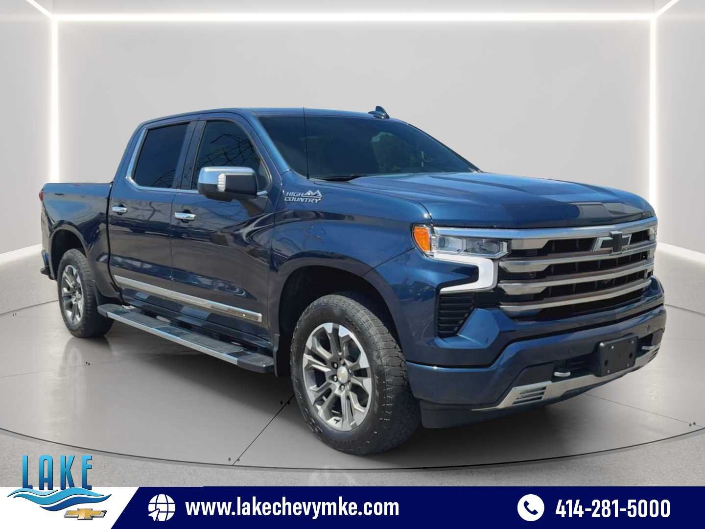 Certified Used 2022 Northsky Blue Metallic Chevrolet High Country image 1