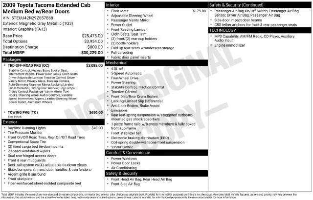 Used 2009 Gray Toyota Base image 10