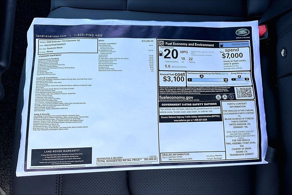 New 2026 SANTORINI BLACK Land Rover X-Dynamic SE image 14