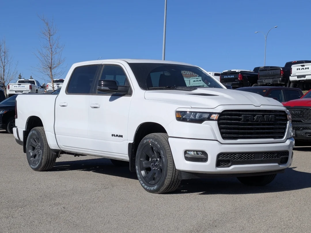 New 2026 White RAM Sport - - Sport Level 1 Equip Grp - Night Edition - 19-Spkr H/K Sound - 14.4 Uconnect Nav & More! image 2