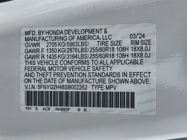 Certified Used 2025 Platinum White Pearl Honda 2WD EX-L image 31