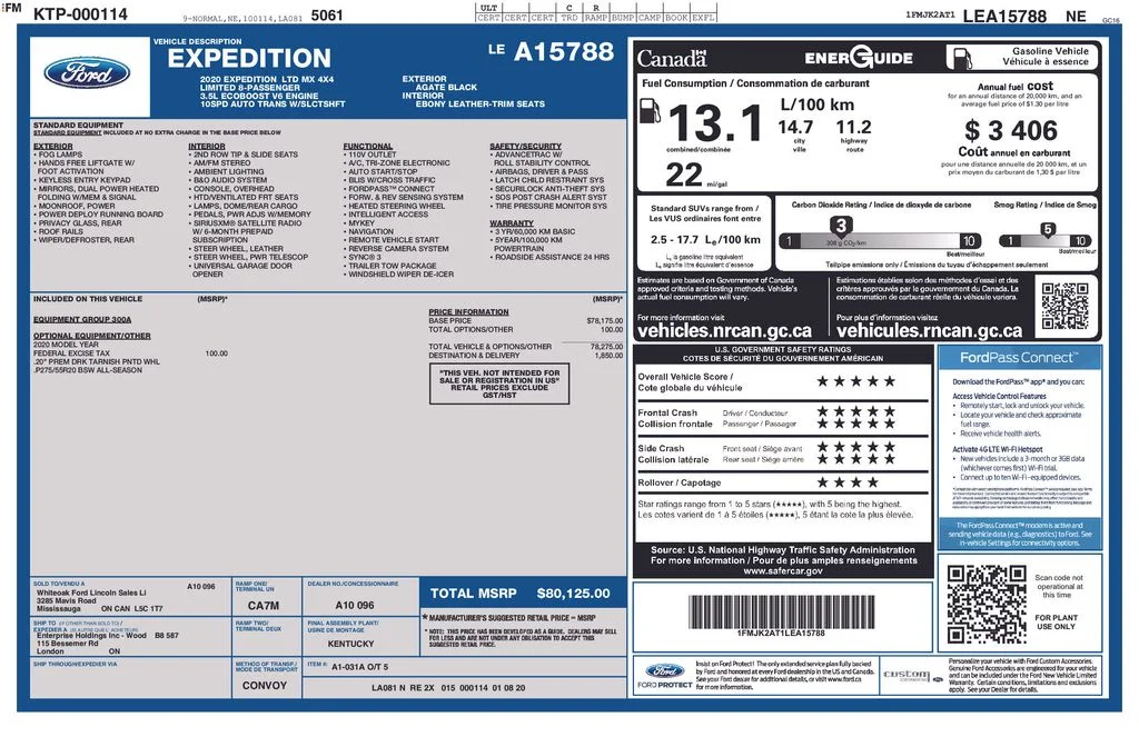 Certified Used 2020 Agate Black Ford Limited image 12