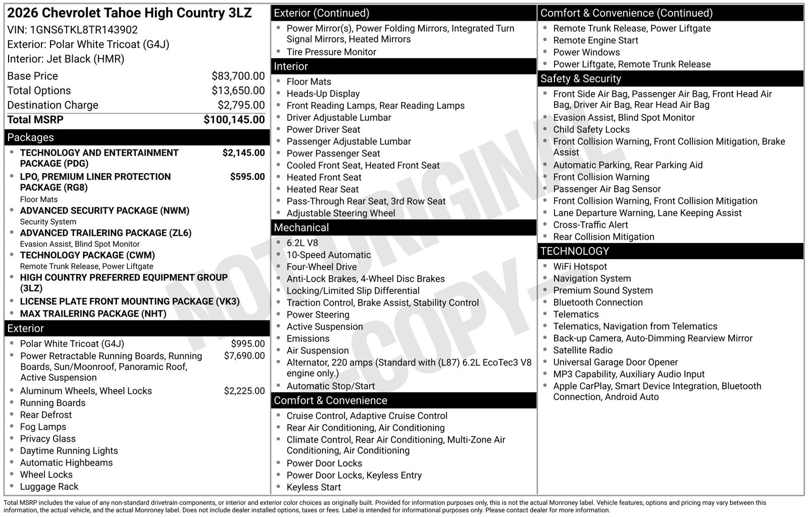2026 Chevrolet Tahoe High Country