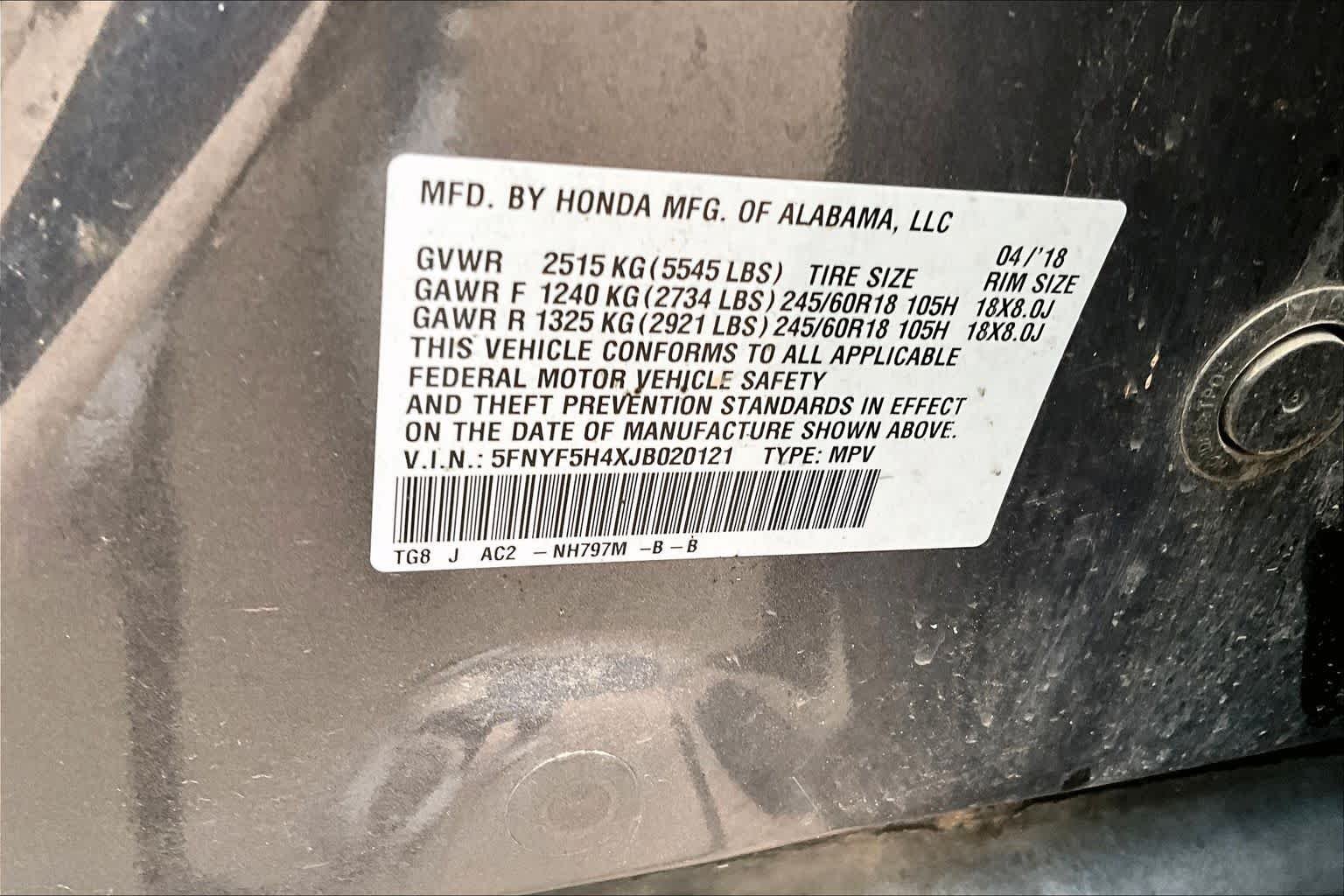 Used 2018 Modern Steel Metallic Honda EX image 33