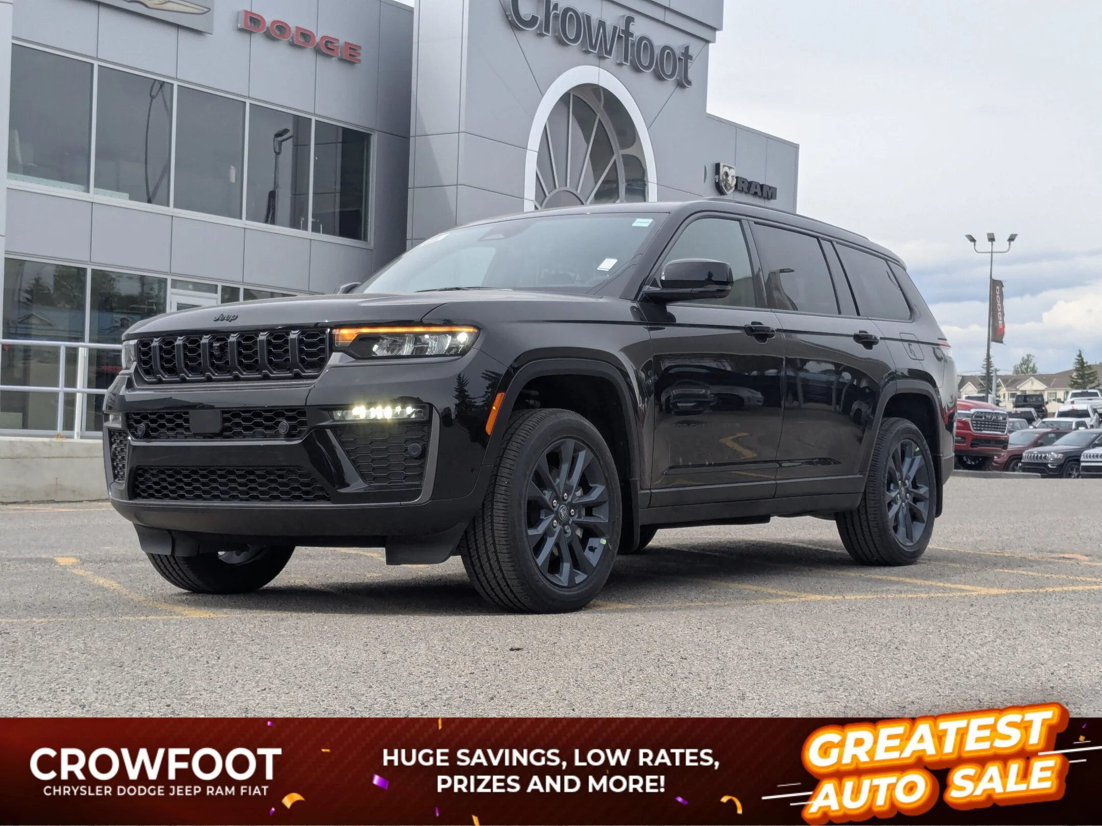 New 2026 Black Jeep 85th Anniversary - - Pkg 2C7 - CommandView Pano Sunroof - 2nd Row Captains - Trailer Tow & More! image 1