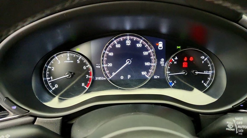 Used 2023 Polymetal Gray Metallic Mazda 2.5 S Carbon Edition AWD w/ Red Leather & Moonroof image 15