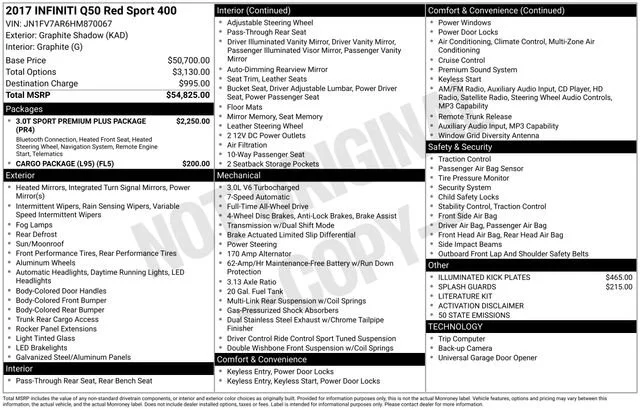 Used 2017 Graphite Shadow INFINITI Red Sport 400 image 18