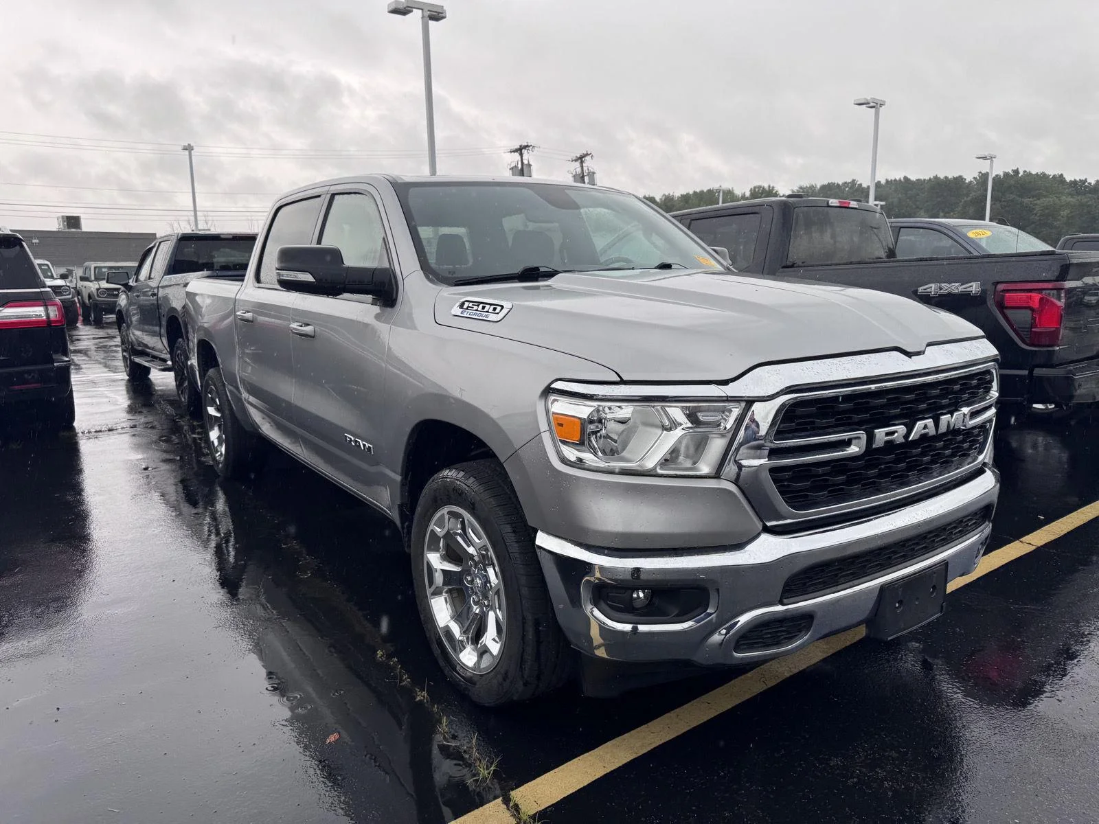 Used 2022 Billet Silver Metallic Clearcoat Ram Big Horn image 3