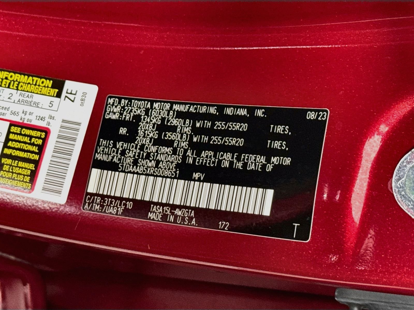 Used 2024 Red Toyota Limited image 24