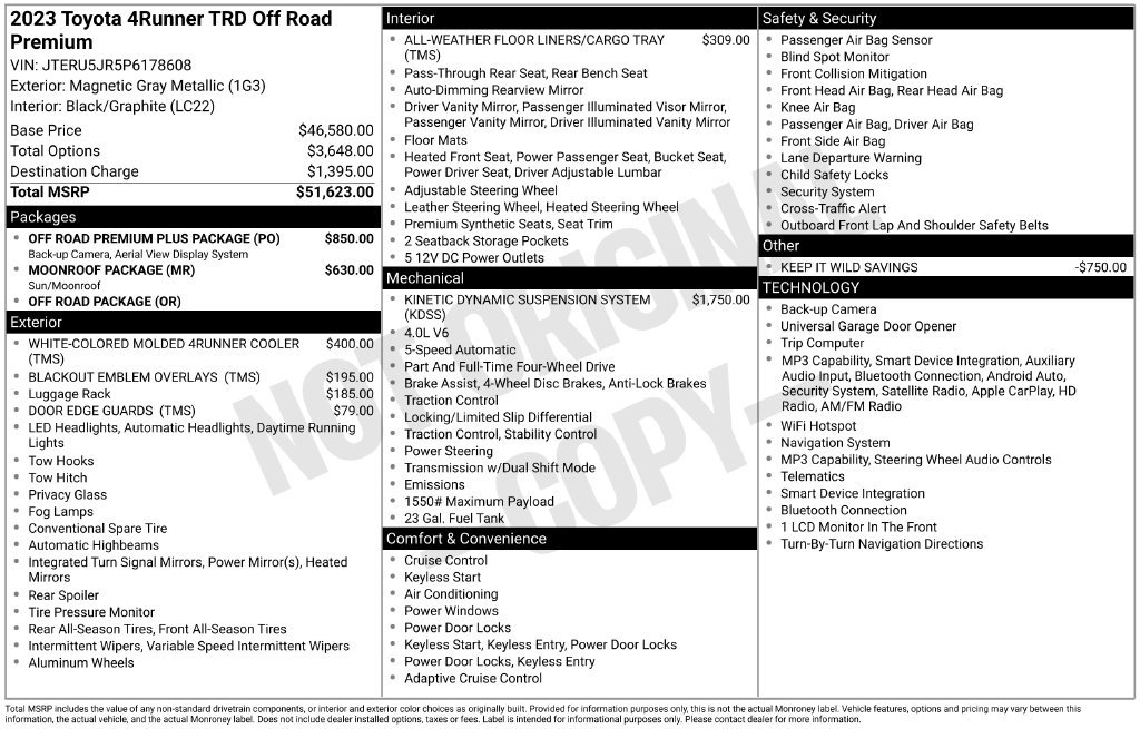 Used 2023 Gray Toyota TRD Off-Road Premium image 2